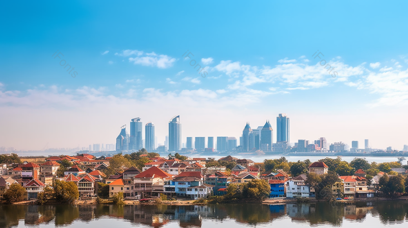 厦门鼓浪屿眺望老城新城水岸水景,高清,摄影图,摄影图片,图片大全,摄影图免费下载